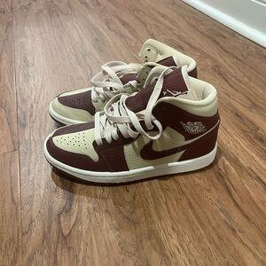 Nike Burgundy and Beige High-Tops